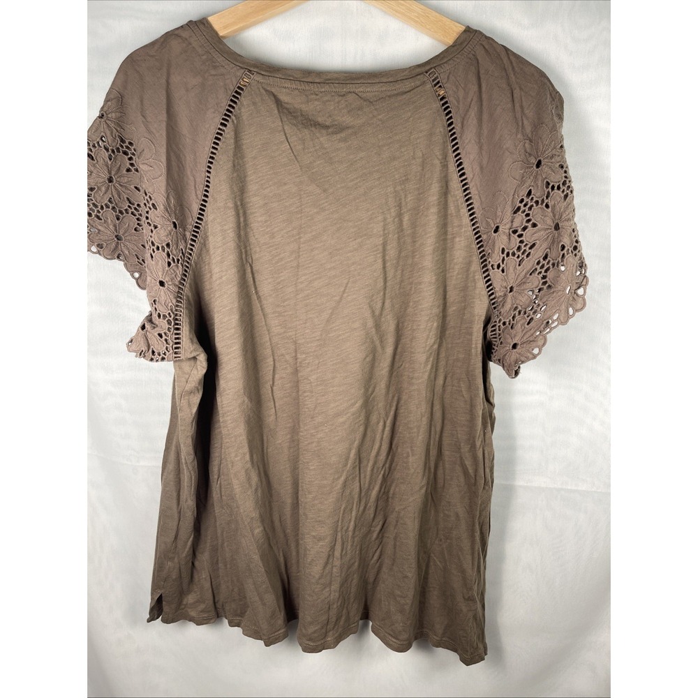 LOFT PLUS EYELET SLEEVE TSHIRT, 18, Military Olive Green NEW WITHOUT‎ TAGS - Picture 5 of 8